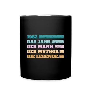 1982 40. Geburtstag Geschenk Retro - Tasse einfarbig - Schwarz - Vorne