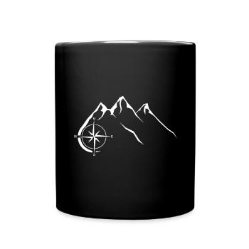 Kompass - Berg - (11) - Tasse einfarbig - Schwarz - Vorne