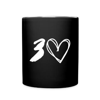 30th Birthday Heart Gift - Full Colour Mug - black - Front