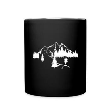 Mountains - Hiking - (12) - Full Colour Mug - black - Front