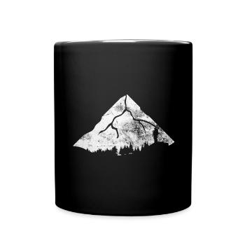 Gebirge - Wandern - (16) - Tasse einfarbig - Schwarz - Vorne