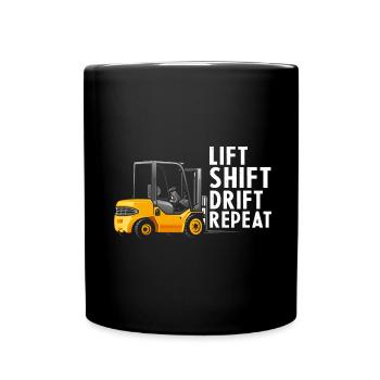Warehouse drivers and warehouse workers for forklifts - Full Colour Mug - black - Front