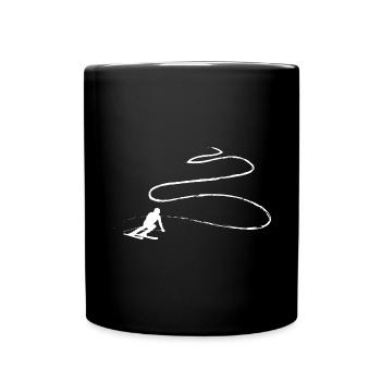 Ligne courbe - Ski - (7) - Mug uni - noir - Devant