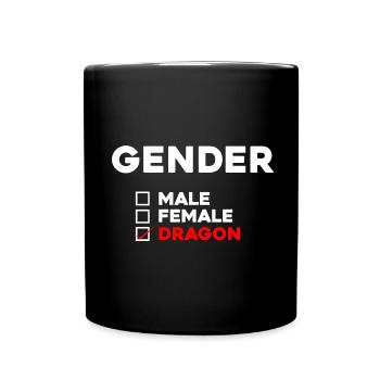 Geschlecht: Drache Für Drachenliebhaber - Tasse einfarbig - Schwarz - Vorne