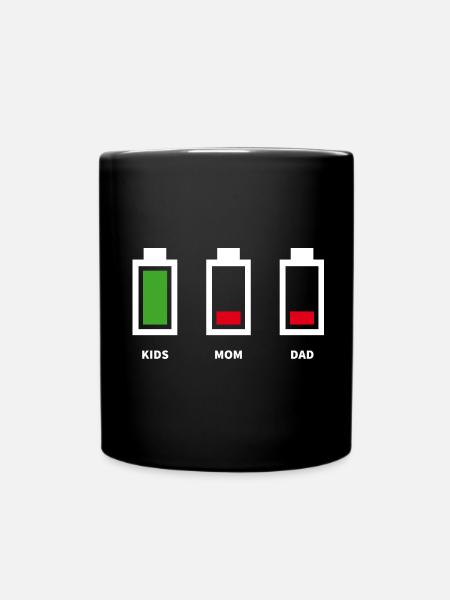 Vater Mutter Akku Leer T-Shirt Lustiges Familie Ge - Tasse einfarbig - Schwarz