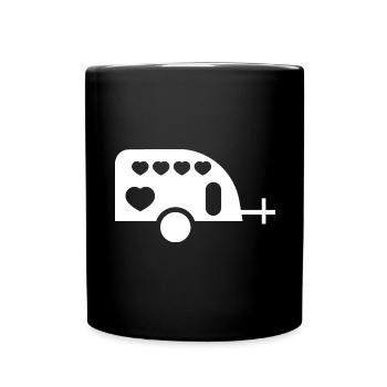 Heart - Camping Caravans - (3) - Full Colour Mug - black - Front