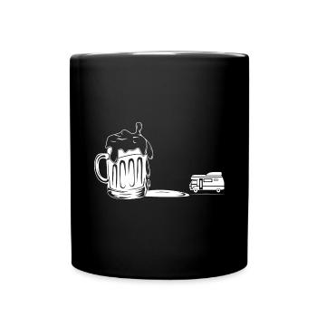 Bier - Camping Van - - Tasse einfarbig - Schwarz - Vorne