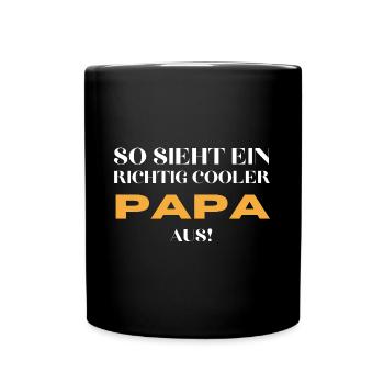 Cooler Papa! Vatertag Geschenk - Tasse einfarbig - Schwarz - Vorne