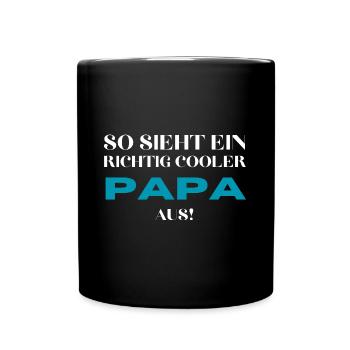 Cooler Papa! Vatertag Geschenk - Tasse einfarbig - Schwarz - Vorne