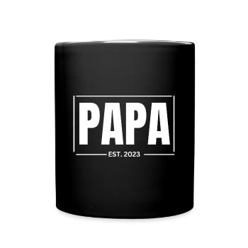 Papa Est. 2023 Cadeau du Père - Mug uni - noir - Devant