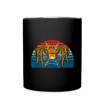 Cobweb Arachnid Animal Gift Retro Spider - Full Colour Mug - black - Front