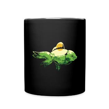 Nature Landscape Fishing Gift Cute Fish - Full Colour Mug - black - Front