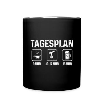 Tagesplan - Bierastronomie - - Tasse einfarbig - Schwarz - Vorne