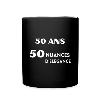 50 ans 50 nuances d'élégance Humour - Mug uni - noir - Devant