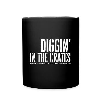 Hip Hop Diggin in the crates Platten Suche - Tasse einfarbig - Schwarz - Vorne
