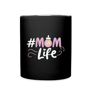 Mama Leben Baby Ankündigung Muttertag Geschenk 50 - Tasse einfarbig - Schwarz - Vorne