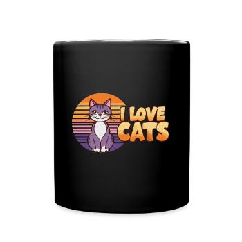 I love cats - Full Colour Mug - black - Front