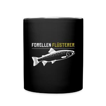 Forellen Flüsterer - Tasse einfarbig - Schwarz - Vorne