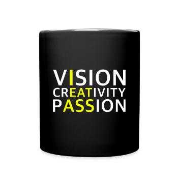 Vision, Creativity, Passion | Motivation - Full Colour Mug - black - Front