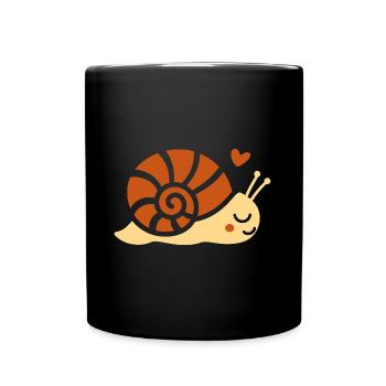 Schnecke - Tasse einfarbig - Schwarz - Vorne