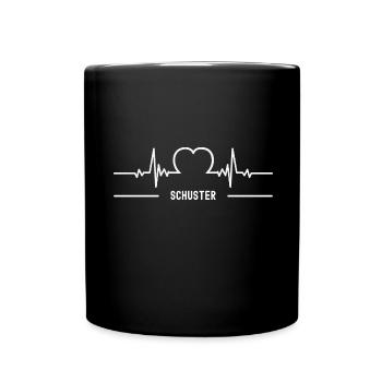 Schuster Herzschlag Herz EKG Schuhmacher Beruf - Tasse einfarbig - Schwarz - Vorne
