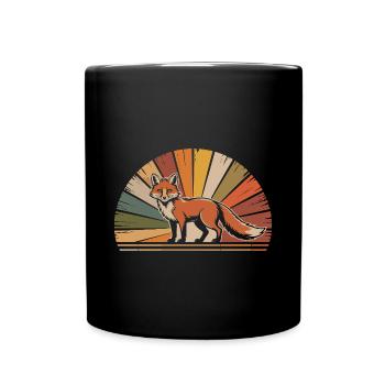Fuchs Tier - Tasse einfarbig - Schwarz - Vorne