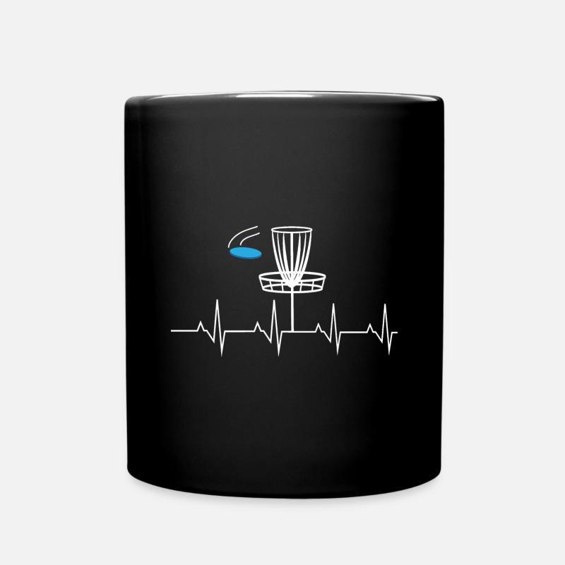 Disc-Golf-Herzschlag-Shirt - Tasse einfarbig - Schwarz