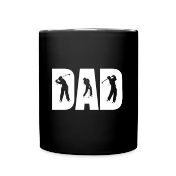 Golf Papa - Golfer Vater Geschenk - Tasse einfarbig - Schwarz - Vorne
