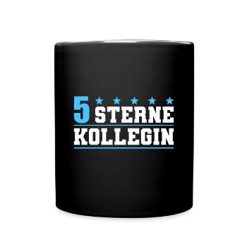5 Sterne Kollegin Arbeitskollegin Geschenkidee - Tasse einfarbig - Schwarz - Vorne