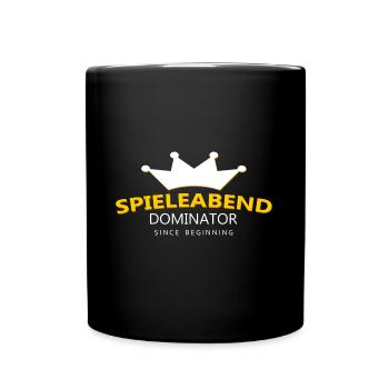 Spieleabend Spruch - Tasse einfarbig - Schwarz - Vorne