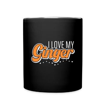 Love My Ginger Girl Girlfriend Redhead Red Haired - Full Colour Mug - black - Front