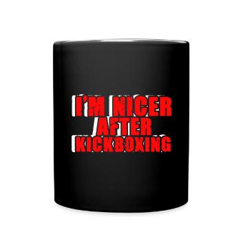 Funny Kickboxer Fighter Kickboxing MMA Sports - Full Colour Mug - black - Front