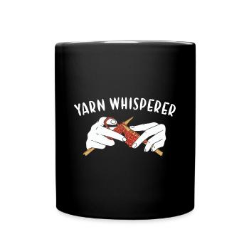 Yarn Whisperer Knitting - Full Colour Mug - black - Front
