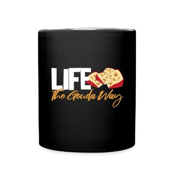 Gouda cheese design for Gouda Fnas and Charcuterie - Full Colour Mug - black - Front