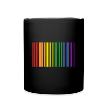 Gay Barcode | gay, lgbtq, gay, rainbow - Full Colour Mug - black - Front