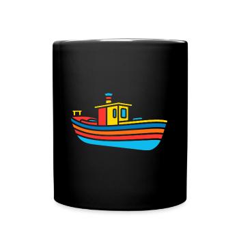 Bateau humour péniche - Mug uni - noir - Devant