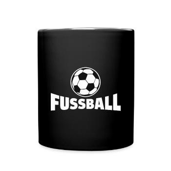 FußRetro Ball Fan Vintage Deko Sammler Unikat - Tasse einfarbig - Schwarz - Vorne