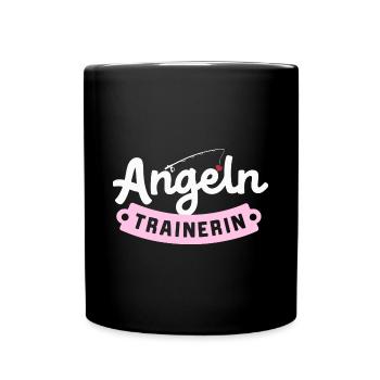 Angeln Trainerin Lustig Idee Angler Frauen - Tasse einfarbig - Schwarz - Vorne