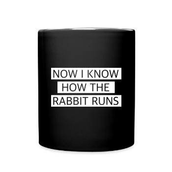 Jetz weiss ich wie der Hase läuft | englisch - Tasse einfarbig - Schwarz - Vorne