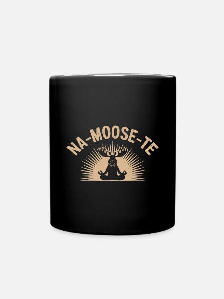Elch Yoga Meditation - Tasse einfarbig - Schwarz