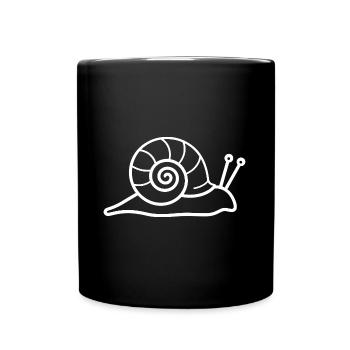 Schnecke - Tasse einfarbig - Schwarz - Vorne