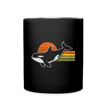 Vintage Orca Créatures de la mer Baleine de mer Orque - Mug uni - noir - Devant