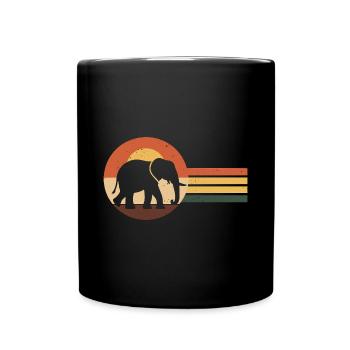 Éléphant Vintage Animal Sauvage - Mug uni - noir - Devant