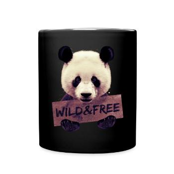 Wild and free Panda bear - Mug uni - noir - Devant