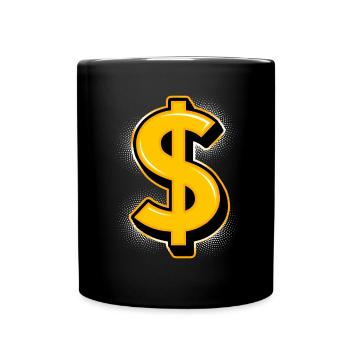 Dollar signe argent Cash Wall Street - Mug uni - noir - Devant