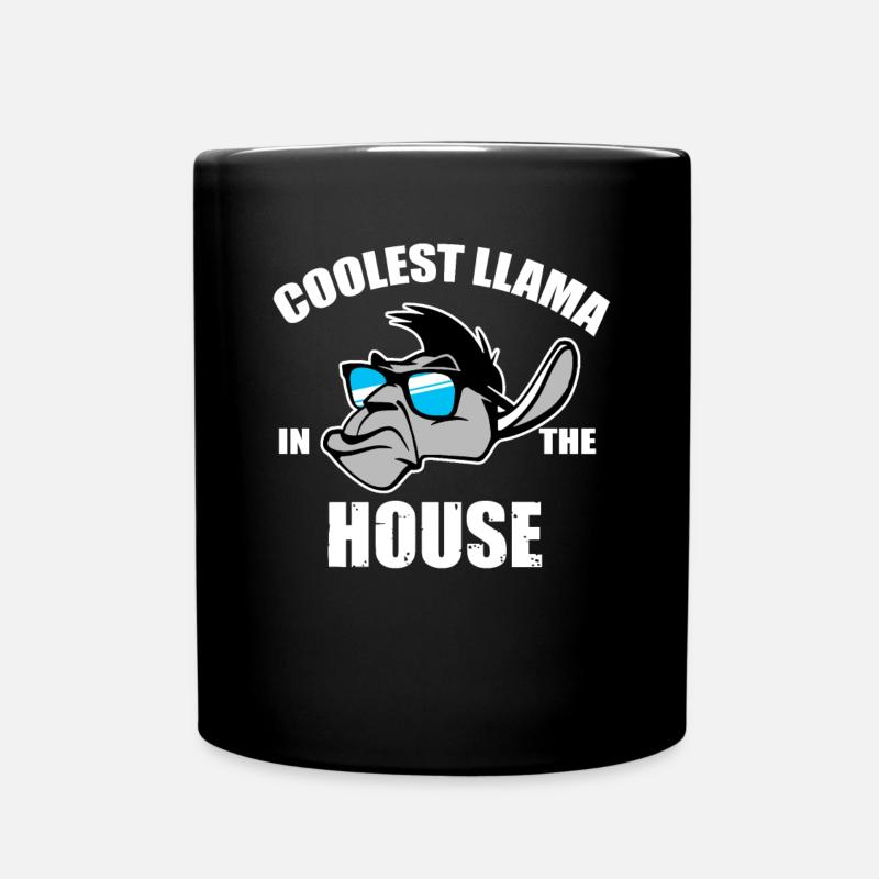 Lama Tiere Tier Cool Kind Comic Geschenk - Tasse einfarbig - Schwarz