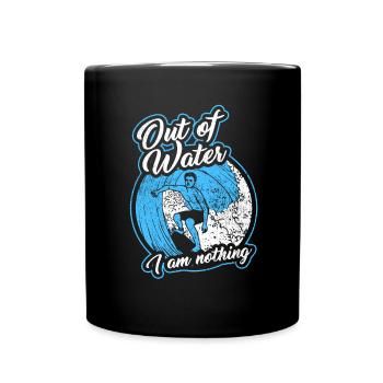 Surf surf surf board vintage mer vacances - Mug uni - noir - Devant