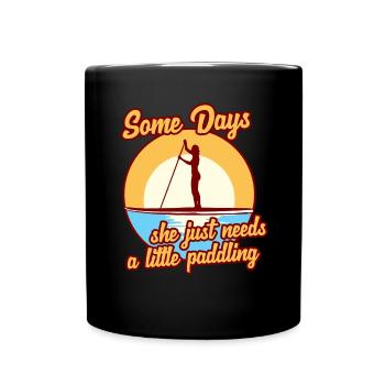 Stand Up Paddle SUP Paddleboard Hobby Sport - Tasse einfarbig - Schwarz - Vorne
