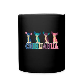 Cute chihuahua dog puppy paw funny gift - Full Colour Mug - black - Front