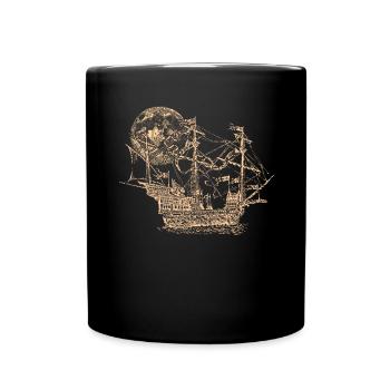 Ship pirate sailing ship captain lake gift - Full Colour Mug - black - Front